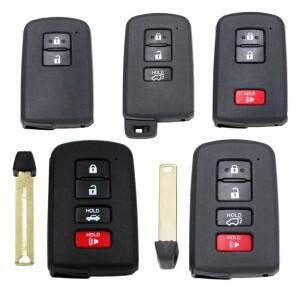 좋은 품질 2/3/4 버튼 Toyota Avalon Camry RAV4 2012- 용 스마트 원격 키 쉘 케이스 Fob 삽입 포함