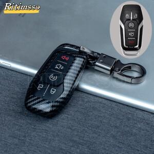 포드 퓨전 Mondeo Mustang F-150 Explorer Edge  자동차 액세서리 용 새 탄소 ABS 키 케이스 Fob 커버
