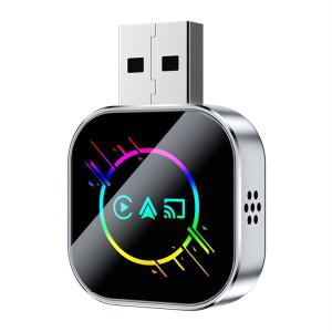 ABSY 무선 카플레이 3 in 1 스마트 미러 링크 USB 동글 어댑터 유선 안드로이드 오토 플매트 카펫 러그 앤