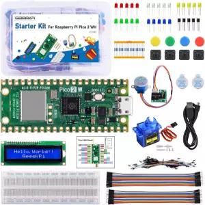 라즈베리 파이 피코 2W 포함 듀얼 암 코텍스-M33 및 해저드3 RISC-V 마이크로컨트롤러용 GeeekPi 스타터