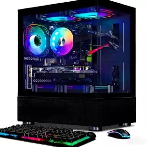 STGAubron 게이밍 PC 데스크탑 컴퓨터 인텔 코어 i7 최대 3.9G 라데온 RX 580 16G 16GB RAM 1TB SSD WiFi