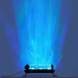 YUJIALIANG 12W RGBW LED 다이내믹 웨이브 월 라이트 - 흐르는 물과 오로라 시각 효과 리모컨 포함 색상