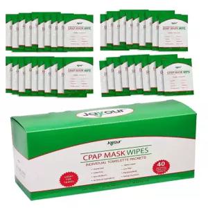 40팩 - 여행용 CPAP 마스크 물티슈 총 40개의 1개의 무향 100 면 보푸라기 없음 청소용 여행용으로 완벽