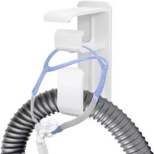 침대용 CPAP 호스 홀더 - 안티 언훅 기능 정리함이 있는 마스크 후크 용품과 기계를 사용하여 2개의 그림