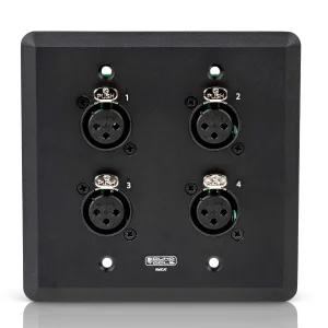 사운드툴즈 WallCAT 여성 XLR 블랙 - 차폐 CAT5/6/7 케이블용 4채널 월 플레이트 아날로그 오디오 AES3 DMX