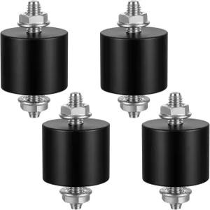 4팩 25x25mm M6 고무 진동 차단기 마운트 쇼크 업소버 피트니스 장비용 방진 패드
