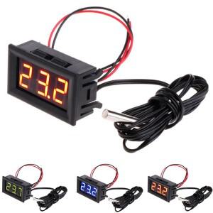 1pcs 디지털 온도계 Wi/ 1m 프로브 DC5V-12V LED 자동차 모니터 패널 미터 측정 범위 -50-110 ° c