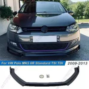 VW 폴로 MK5 6R 프론트 립 스플리터 디퓨저 바디 키트 글로스 블랙 09-13 호환