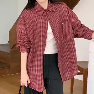 [코코블랑] 토피넛 팬던트 체크 셔츠