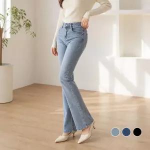 봄 연청 진 히든밴딩 워싱 반하이웨스트 스판 데일리 여성 청바지 부츠컷