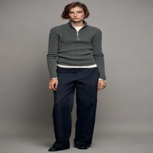ZARA 100% 울 지퍼 스웨터 - 미디움 그레이 9598/100/809