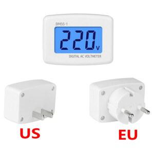 DM55-1 디지털 전압계 EU 미국 플러그 소켓 전압 테스터 LCD 디스플레이 측정기 110V 220V 벽 플랫