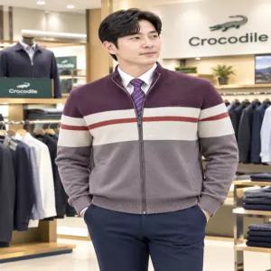 [크로커다일남성]컬러 블럭 풀집업 가디건 CDAA9KJ33727802_SH