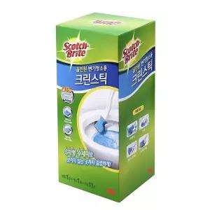 3M 올인원 변기청소용 크린스틱 핸들 캐디 리필11입 변기솔 화장실청소 리필입 A-F9A30