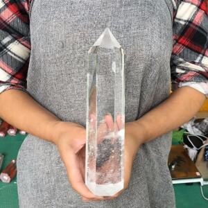 400-1000g 대형 투명 멜팅 스톤 쿼츠 오벨리스크 크리스탈 완드 포인트 힐링 풍수 홈 데코레이션용