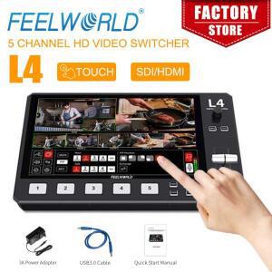 FEELWORLD L4 10.1인치 멀티 카메라 비디오 믹서 스위처(터치스크린, 4xHDMI, 1xSDI 입력, 크로마키, USB3.