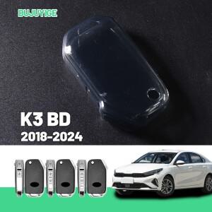 기아 K3 BD -2024 키 FOB 커버 보호 쉘 자동차 액세서리  투명 TPU 케이스