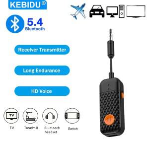 블루투스 5.4 수신기 3.5mm Aux 2-in-1 무선 오디오 어댑터 TV 헤드셋 자동차 비행기 Mp3 플레이어 스피커