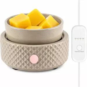 타이머가 달린 보볼린 왁스 멜트 버너 워머 세라믹 4-in-1 전기 캔들 향 자동 차단 기능 병 에센셜 커피 컵
