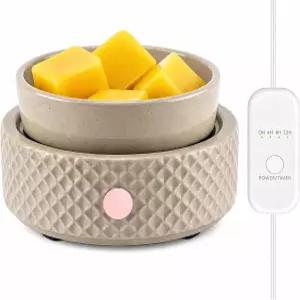 타이머가 달린 세라믹 4-in-1 전기 캔들 웜퍼 향이 나는 왁스 멜트 병 에센셜 커피 컵 자동 차단 기능