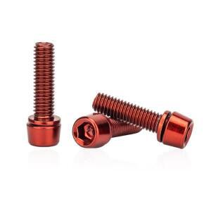 Bx 6pcs M5x18mm 산악 자전거 스템 볼트 티타늄 도금 알렌 육각 헤드 나사워셔 포함 핸들바