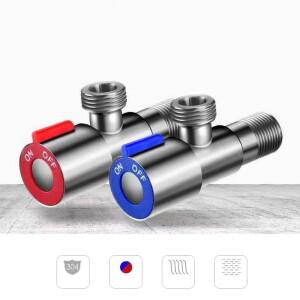 1pc 스테인레스 스틸 삼각형 밸브 G1/2 DN15 온수기 및 화장실용 공용 스톱 냉수 스위치