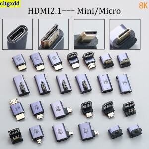 Cltgxdd 1피스 LEDMI 2.1-미니 마이크로 케이블 어댑터 미니 컨버터 48Gbps 8K60Hz 4K120Hz LEDTV 프로젝터