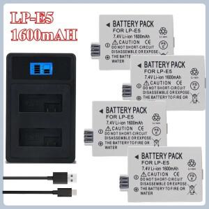캐논 카메라 EOS 450D 1000D 500D KISS X2 X3에 적합한 7.4V LP-E5 1600mAh 배터리