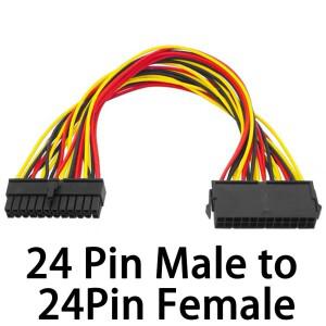 1PCS ATX 24핀 남성-24핀 여성 전원 공급 장치 연장 케이블 내부 PC PSU TW 리드 커넥터 와이어 드롭쉽