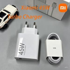 샤오미  45W 충전기 타입 C 터보 고속 레드미 노트 15 14 13 12 11 X 프로 10t 포코 M7 X7 K40 패드 6