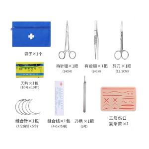 외과 수술 봉합기구 세트, 의대생 교육용 구강 데브리덤 니들 홀더, 실, 피부 모형