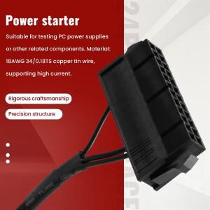 A64E 24핀 암 ATX PSU PC 전원 공급 장치 스타터 테스터 시작 점퍼 리지 케이블(ON/OFF 스위치 포함), 50cm
