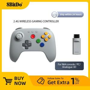 홀효과 기능이 있는  8BitDo N64 2.4G 무선 게임 컨트롤러, 콘솔용 어댑터가 게임패드, 아날로그 3D, 윈도