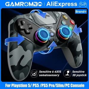 플레이스테이션 5/PS5 Pro/슬림/PC용 RGB BT 무선 컨트롤러 (듀얼쇼크 마크로/터보 프로그램 기능 포함) 3.
