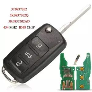 징유친 3T 0837202 5K AD / 202Q VW 비틀 Eos 골프 6 Jetta Tiguan 좌석 Skoda Fabia 434Mhz ID48 칩용