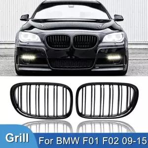 자동차 그릴망 튜닝 Pulleco 한 쌍의 앞 신장 그릴 광택 블랙 BMW 호환 F01 F02 F03 F04 740i 750i 7 시리