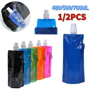 500ML 휴대용 초경량 접이식 워터주머니 소프트 플라스크 병 음료 러닝 캠핑 하이킹