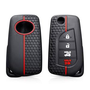 Toyota Corolla  용 실리콘 키 케이스 Camry 70 Prius C-HR Clicker Carwalaa 4 버튼 자동차 커버 홀더