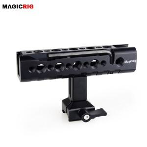 MAGICRIG 카메라 사이드 핸들 NATO (ARRI 위치 조정 구멍/콜드 슈 마운트 포함) DSLR 케이지 캠코더 리그