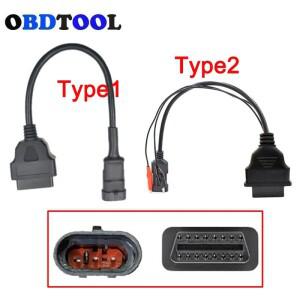 2 옵션 3PIN ~ Obd2 케이블카 변환 라인 Fiat/Alfa/Lancia 용 SYM 바이크 오토바이 기존 3pin 진단 커넥터