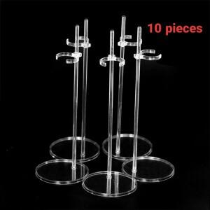 10pcs 투명 인형 스탠드 디스플레이 홀더 플라스틱 허리 발 지원 랙 브래킷 DIY Prop 모델 집 액세서리