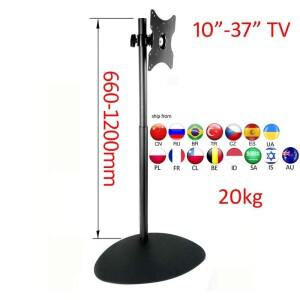 DL-R01-600 높이 조절 가능 스틸 LCD TV 책상 스탠드  모니터 플로어 홀더  폴 포함 크고 무거운 베이스  2