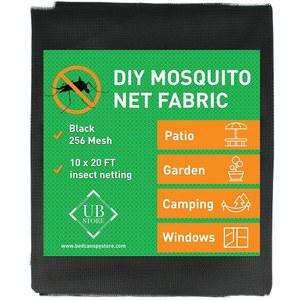 검은색 DIY 모기장 원단 | 10x20 피트 네트 정원용 곤충 덮개 파티오, 야외 및 창문용 높이 조절 가능한 스크린 벌레 방지망
