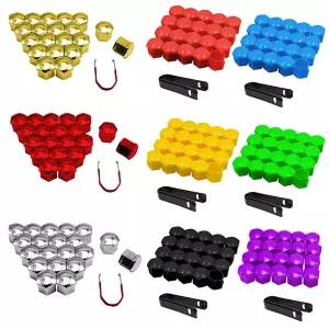 20pcs 자동차 바퀴 너트 캡 커버 센터 보호 합금 휠 볼트 캡 19mm 17mm 21mm 자동차 타이어 너트 볼트 외부