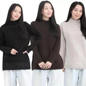 여성 터틀넥 반목폴라 목폴라 니트 빅사이즈 니트티 트레이닝복 GWFFTW9H