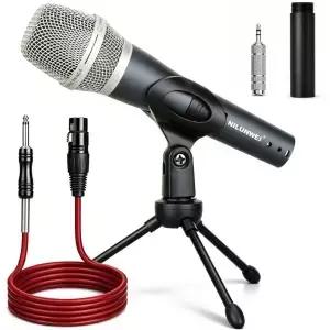 UNWEI 프로페셔널 다이내믹 마이크 - 노래 스피커 노래방 기기 앰프 믹서용 핸드헬드 유선 4피트 XLR to 4