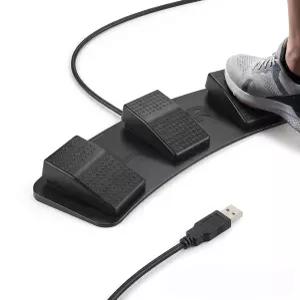 PC와 Mac용 3-Key USB 프로그래머블 풋 페달 핫키 스위치 설치 가이드 포함 게임 PTT 전사용 키보드 단축키