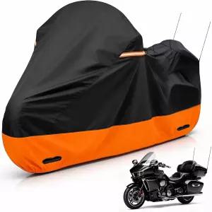오토바이 커버 블랙-오렌지 색상 Harley idson Road Glide Limited Gold Wing King Street Electra All