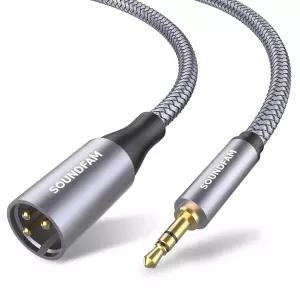 SOUNDFAM XLR to 3.5mm 케이블 3.3ft/1M 마이크 언밸런스드 1/8인치 수컷 캠코더 DSLR 카메라 컴퓨터 녹음