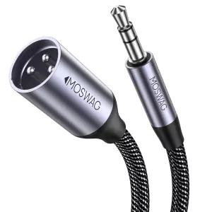 MOSWAG 3.5mm to XLR 케이블 3FT 수컷 1/8 인치 미니 잭 Aux 금도금 iPod 휴대폰 노트북 스피커 믹서